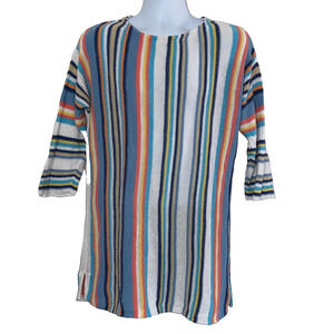 Chaps Top Womens Large Multicolor Striped Knit Tunic
